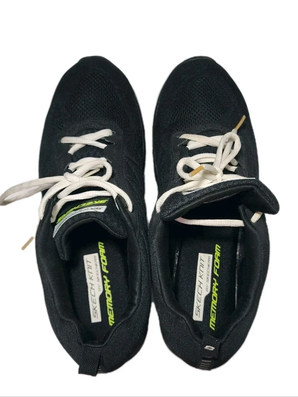Skechers Sneakers Athletic Shoes Men’s 10.5 Black Sketch Knit Memory Foam EUC